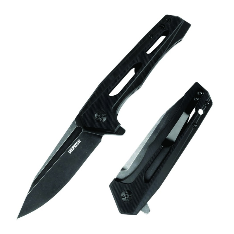 Dispatch 4.9" Closed Pocket Knife With 8Cr Blade, G10 & Carbon Fiber Handles And Bearing System