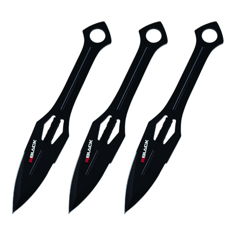 Dispatch 8" Black 3-Piece Combat Throwing Knife Set – Durable & Tactical