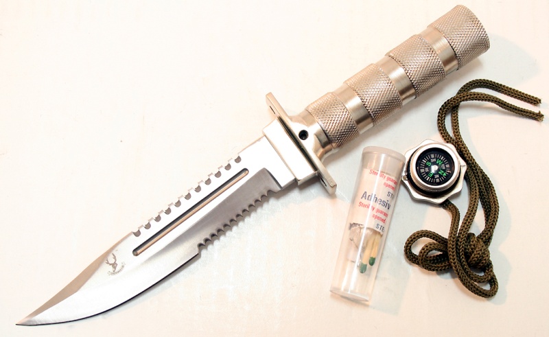 10.5" Stainless Steel Blade Survival Knive With Sheath Heavy Duty