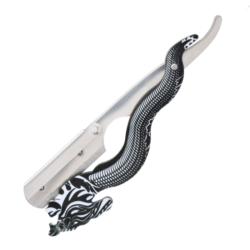 Professional Barber Salon Dragon Style Handle Throat Shaving Razor With 10 Blades