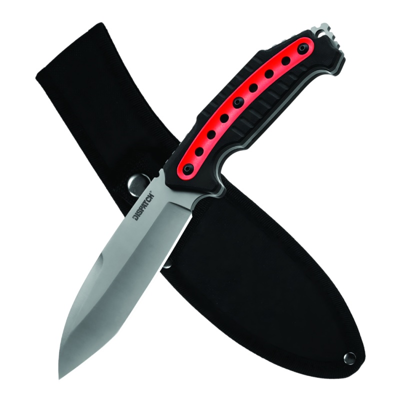 10-Inch Dispatch Hunting Knife with Red G10 Handle