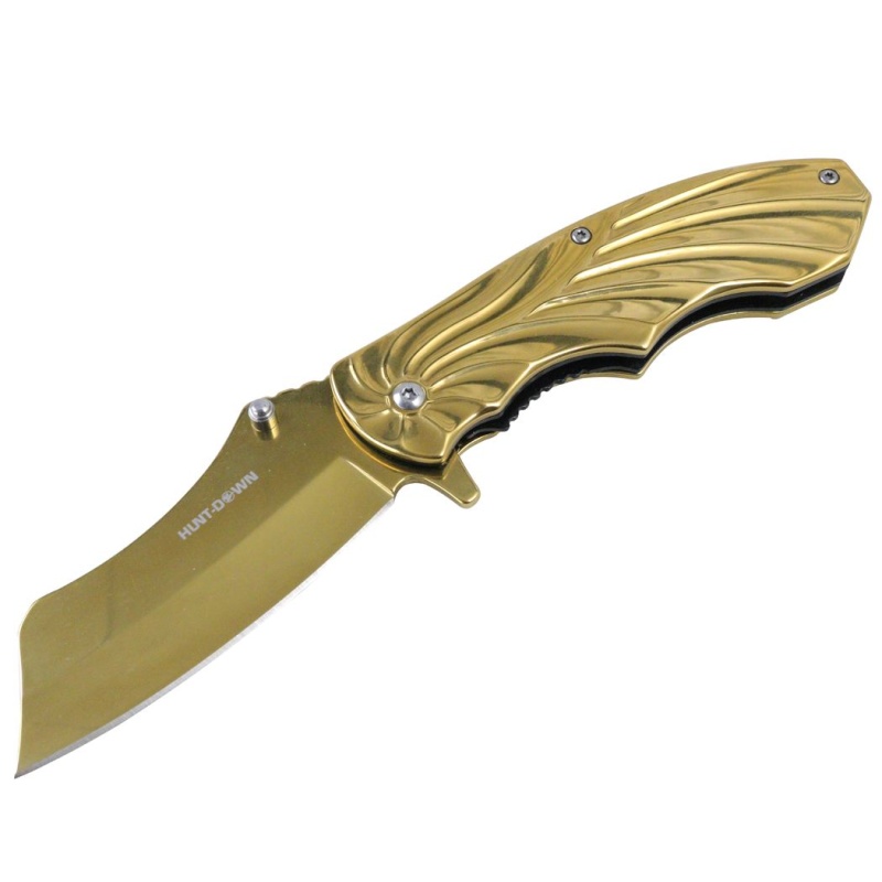 Hunt Down 7" Mixed Color Stainless Steel Spring Assisted Knives With Belt Clip