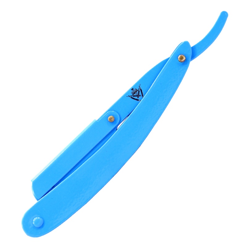 Professional All Blue Barber Salon Straight Cut Throat Shaving Razor With 10 Blades