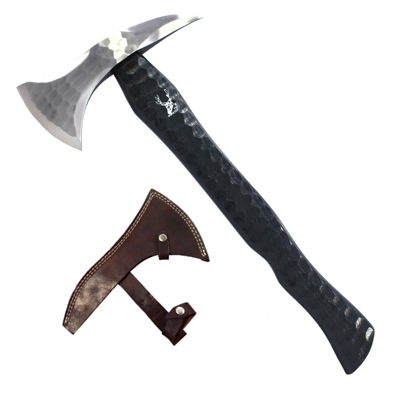 Theboneedge 17.5" Steel Forging Handle & Blade Hunting Axe With Sheath