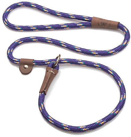 Mendota Slip Lead 1/2" X 6' Purple Confetti - Reliable Dog Leash for Pet Safety