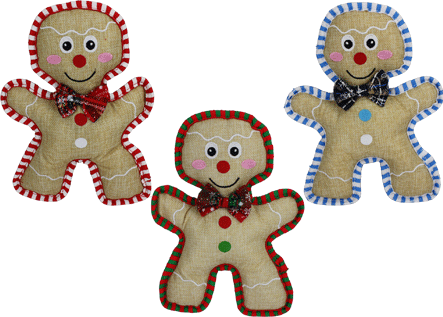 Multipet Holiday Burlap Gingerbread Man 10.5"
