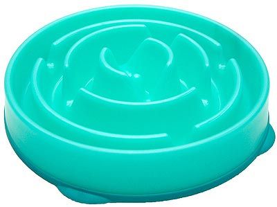Outward Hound Slow/Fun Feeder Teal: Interactive Dog Feeding Solution