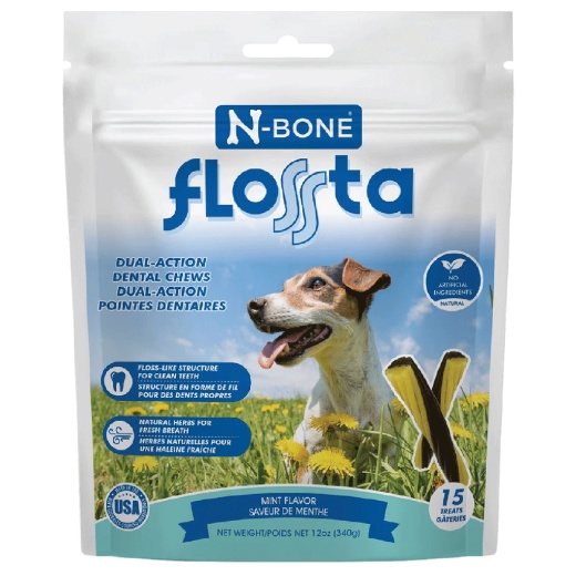 N-Bone Flossta Dental Chews Mint 15Ct