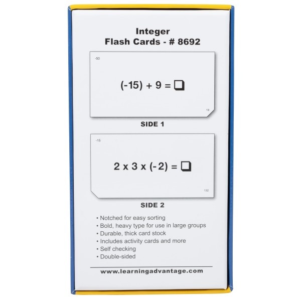 Integer Flash Cards