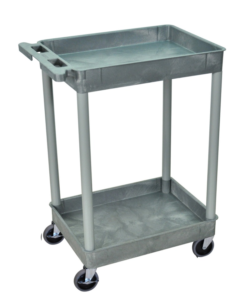 Gray 2 Shelf Tub Cart Item Stc11-g