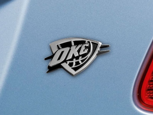 Oklahoma City Thunder Emblem 1.8"x3.2" Chrome Metal Emblem