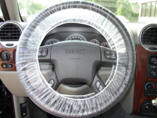 Plastic Steering Wheel Covers - 250 Count Clear Pack