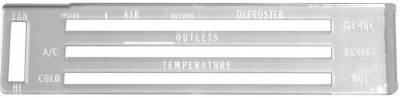 Heater Temperature Control Face for 1965-66 Chevy Impala, Bel Air, Biscayne, Caprice and 1967-72 Chevy & GMC Truck