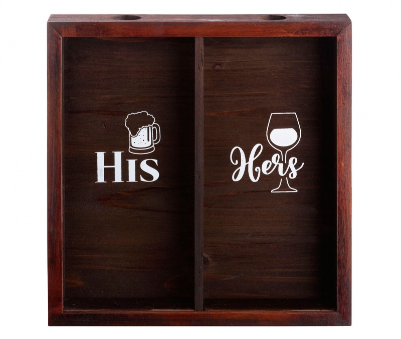 His And Hers Bottle Cap And Cork Shadow Box