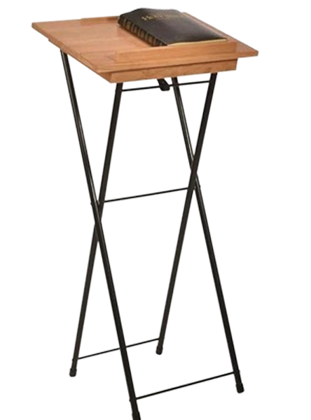 Deluxe Portable Folding Register Stand with Hardwood Top