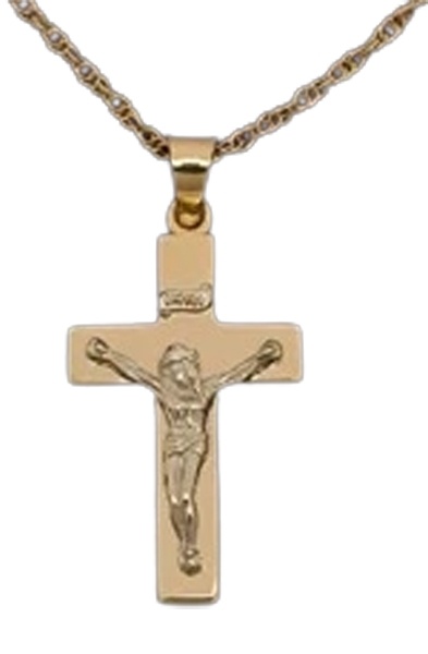 14K Gold Crucifix Pendant