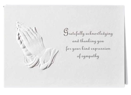 Praying Hands Acknowledgement Cards