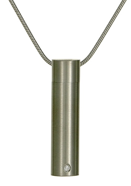 Pewter Cylinder Cremation Pendant