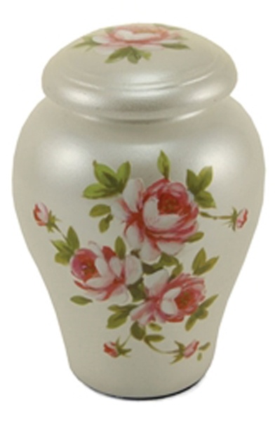 Rose Bouquet Floral Ceramic Cremation Keepsake Urn