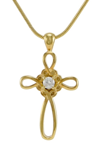Infinity Cross Cremation Pendant in Bronze