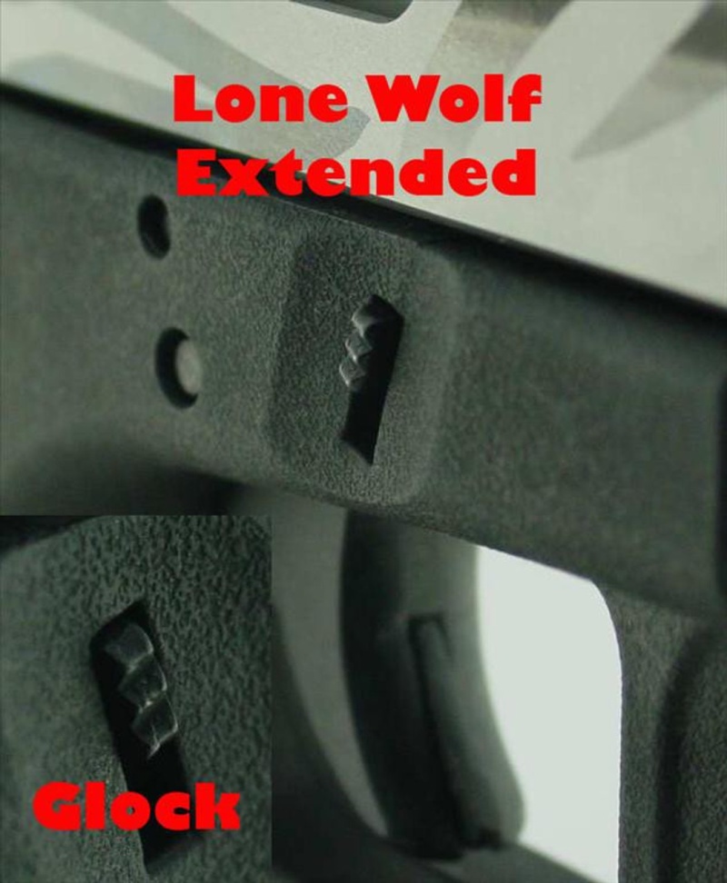 Lone Wolf Extended Slide Lock Lever: Black