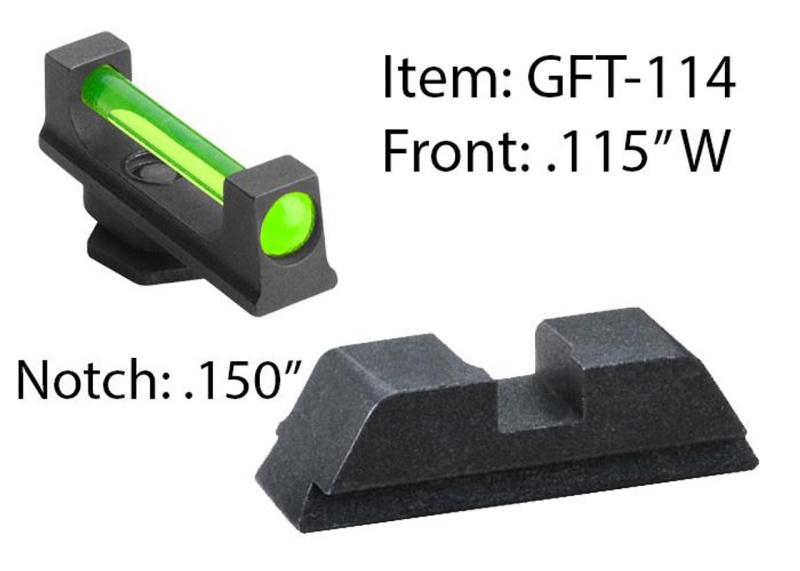 Ameriglo Fiber Optic Competition Target Set- Green Front W/ Black Rear