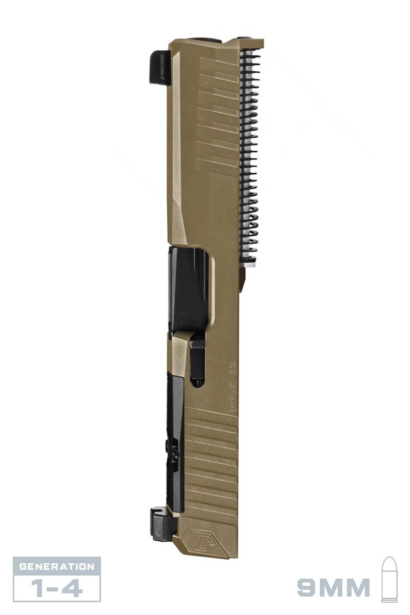 Dusk Slide Glock 19 9Mm, Gen3, Rmr, Fde Slide, Black Barrel, Complete Upper