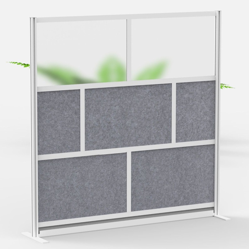 Modular Room Divider Wall System - 70" X 70" Starter Wall - Silver Frame