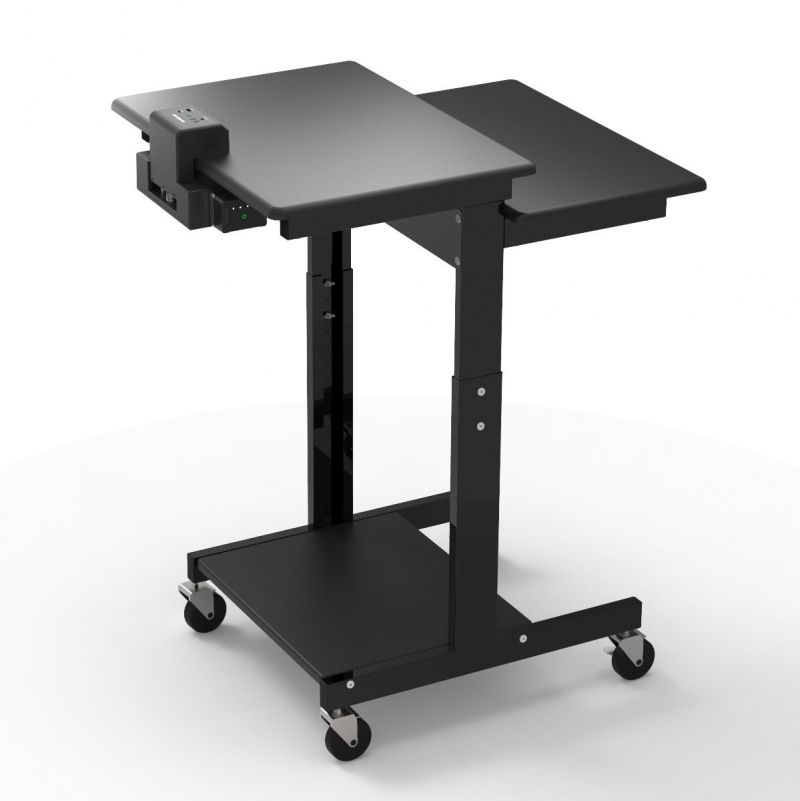 Mobile Computer Cart With BatteryPowered Device Charger