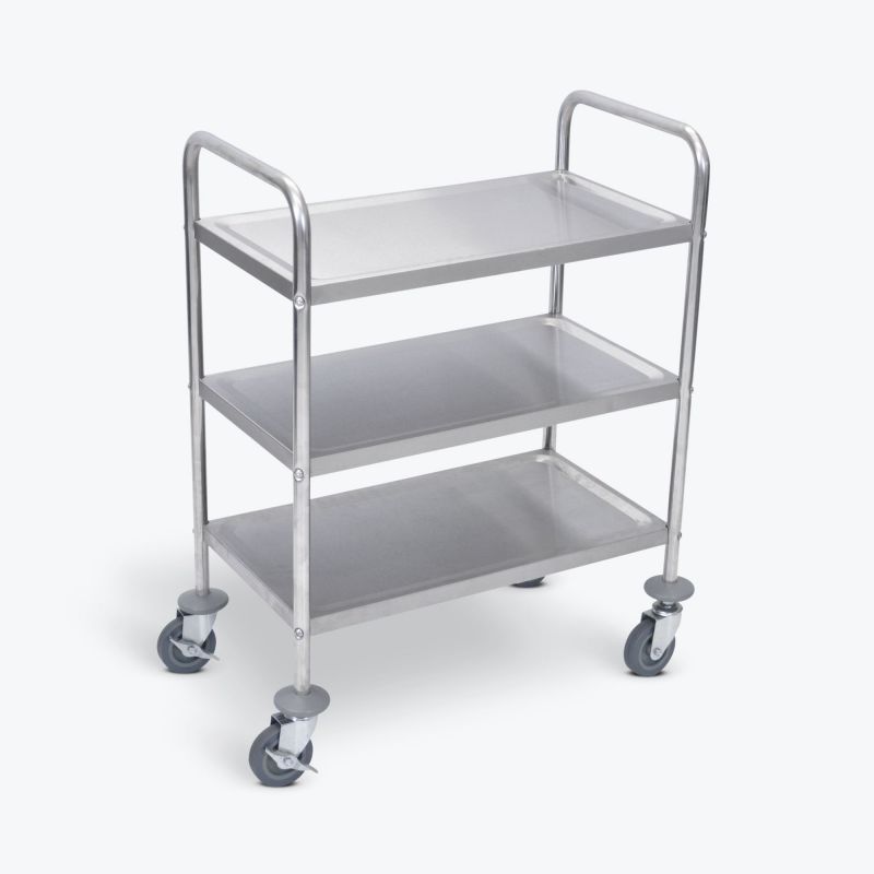 37" H Stainless Steel Cart - Three Shelves