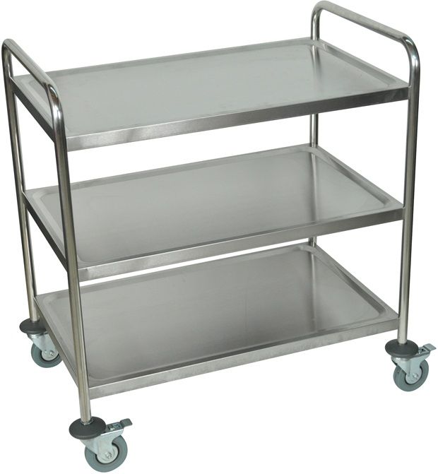 37"H Large Stainless Steel Cart - 3 Shelves