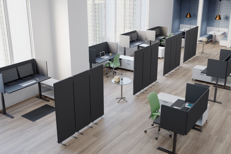 Reclaim 24”W X 24”H Desktop Privacy Panel Slate Gray