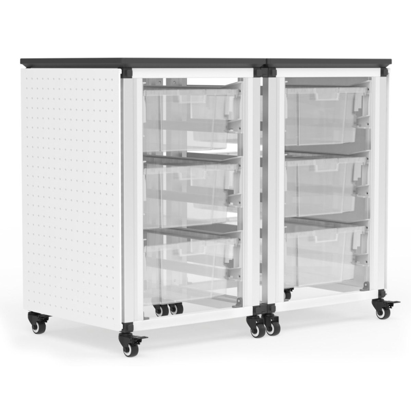 Modular Classroom Storage Cabinet - 2 Side-By-Side Modules With 6 Large Bins