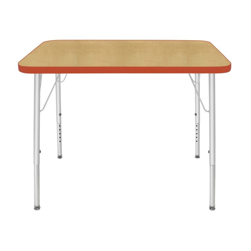 24" X 48" Rectangle Table - Top Color: Maple, Edge Color: Autumn Orange