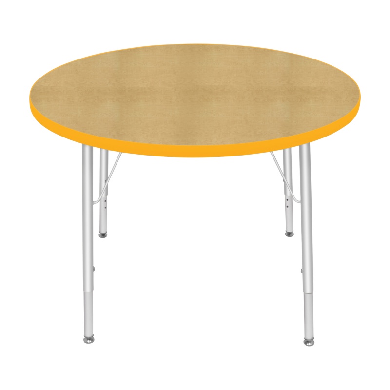 36" Round Table - Top Color: Maple, Edge Color: Yellow