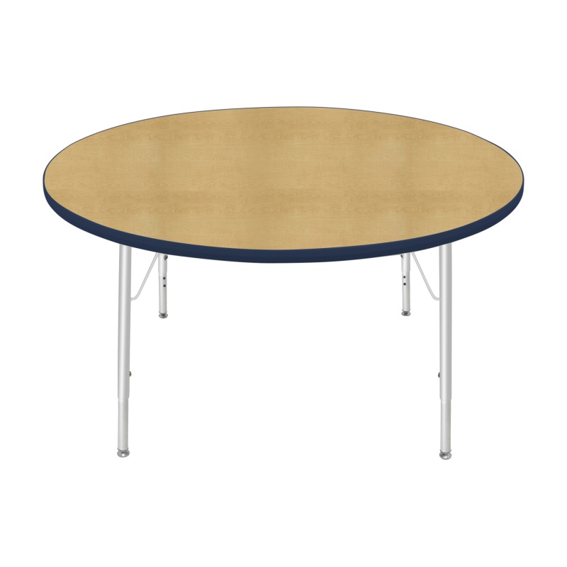 48" Round Table - Top Color: Maple, Edge Color: Navy
