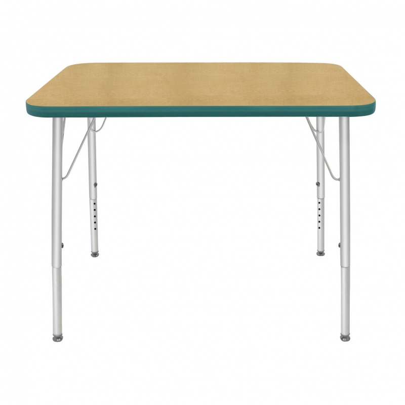 24" X 48" Rectangle Table - Top Color: Maple, Edge Color: Teal