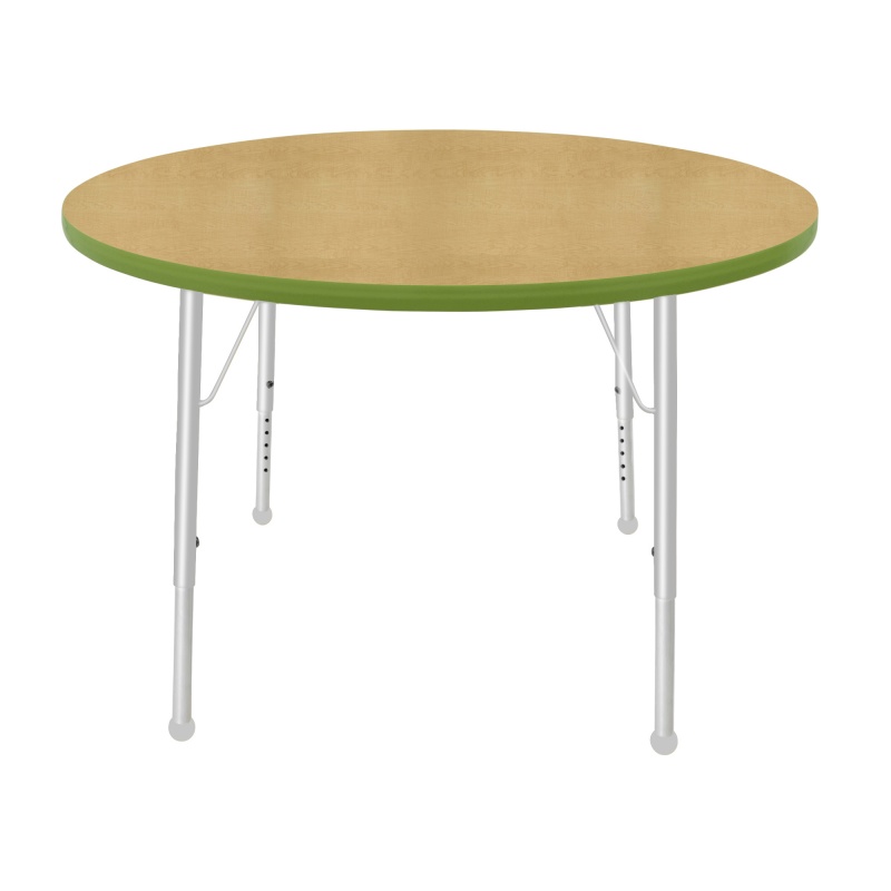 42" Round Table - Top Color: Maple, Edge Color: Sour Apple