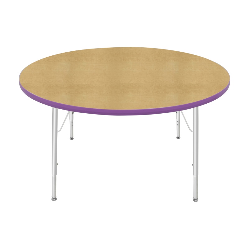 48" Round Table - Top Color: Maple, Edge Color: Purple
