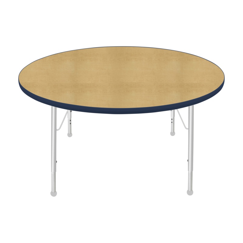 48" Round Table - Top Color: Maple, Edge Color: Navy