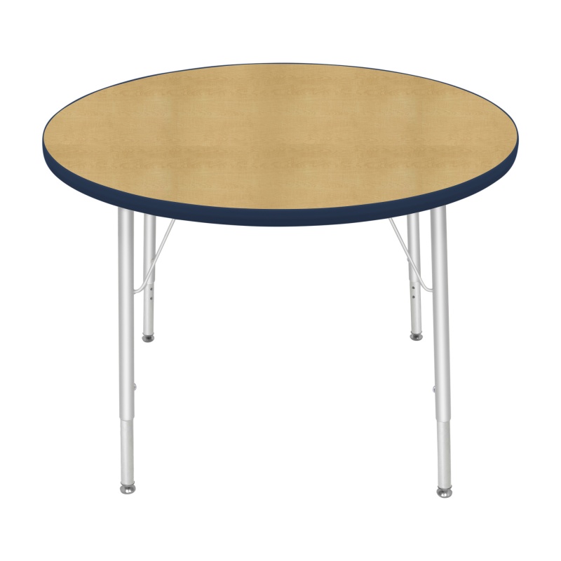 36" Round Table - Top Color: Maple, Edge Color: Navy