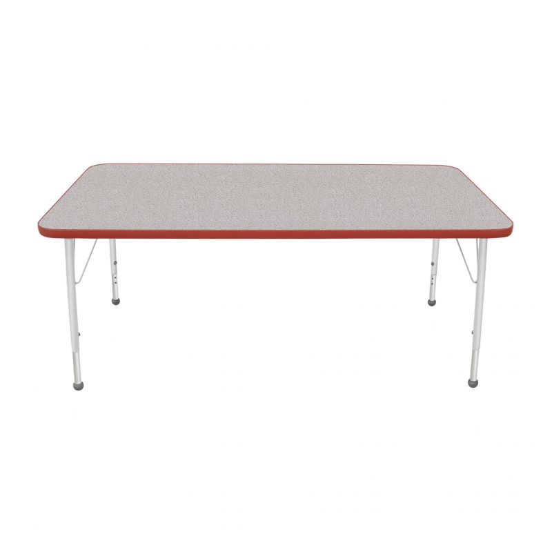 30" X 60" Rectangle Table - Top Color: Gray Nebula, Edge Color: Red