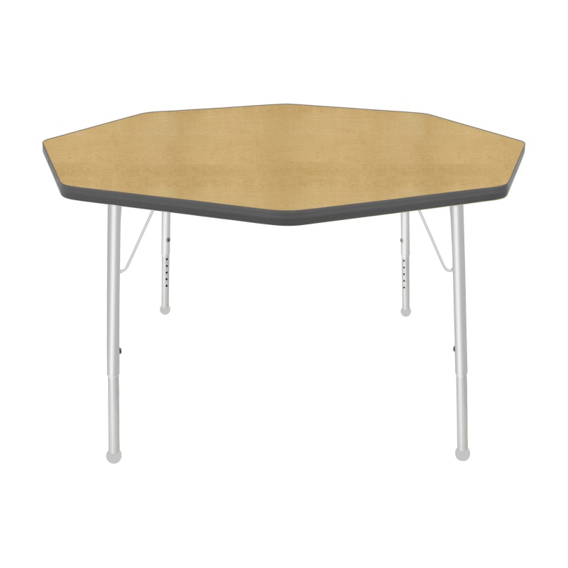 48" Octagon Table - Top Color: Maple, Edge Color: Graphite