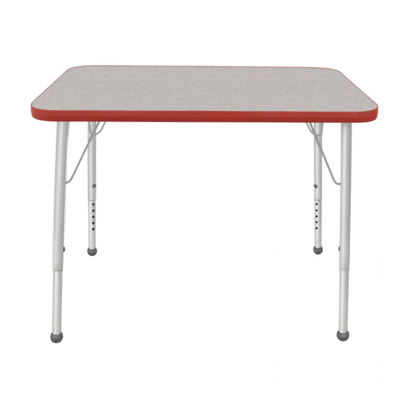 24" X 48" Rectangle Table - Top Color: Gray Nebula, Edge Color: Red