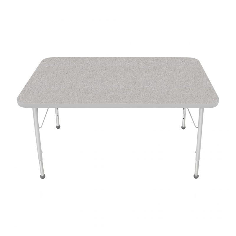30" X 48" Rectangle Table - Top Color: Gray Nebula, Edge Color: Platinum Silver