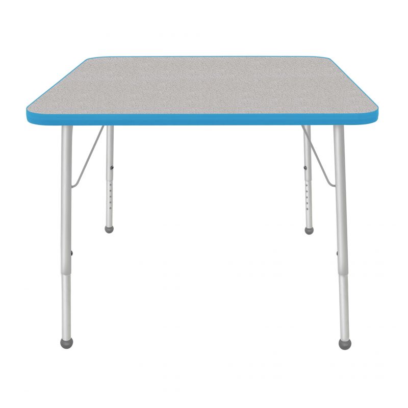 36" Square Table - Top Color: Gray Nebula, Edge Color: Bright Blue