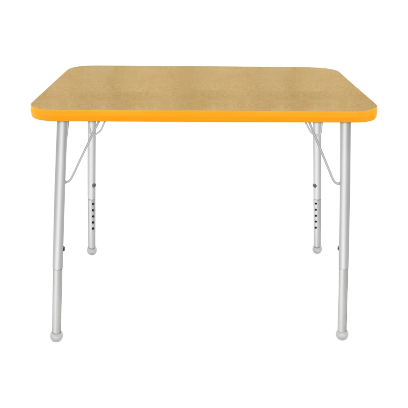 24" X 48" Rectangle Table - Top Color: Maple, Edge Color: Yellow