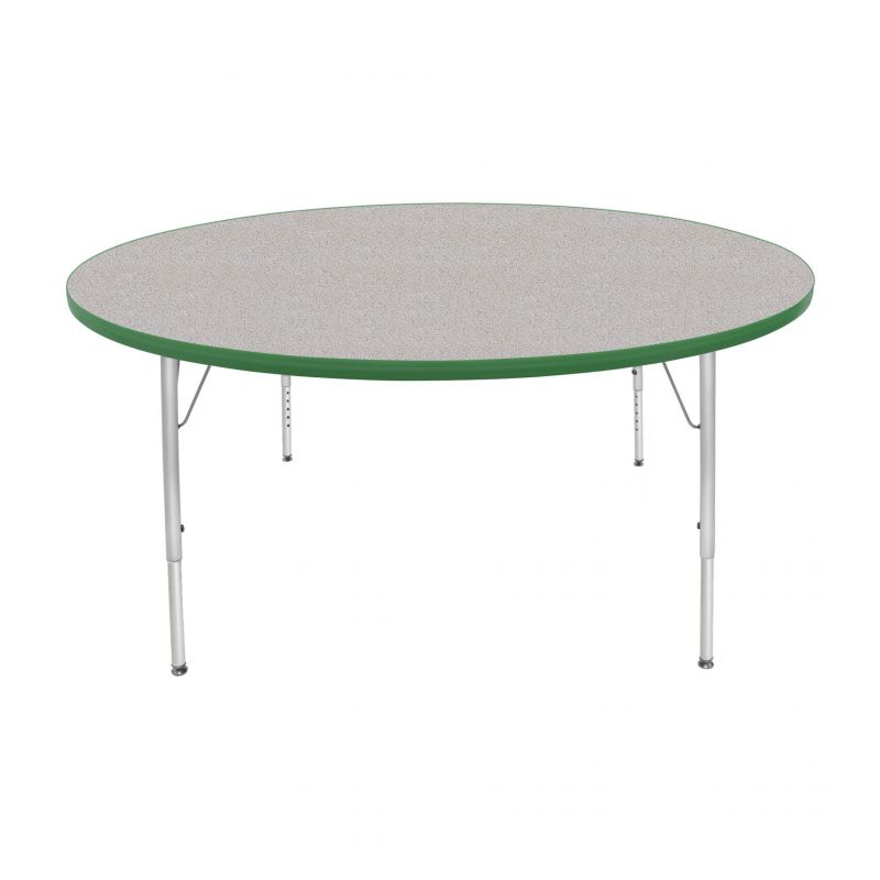 60" Round Table - Top Color: Gray Nebula, Edge Color: Dustin Green