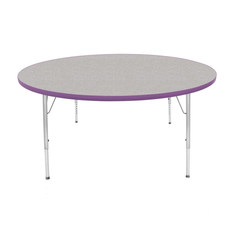60" Round Table - Top Color: Gray Nebula, Edge Color: Purple