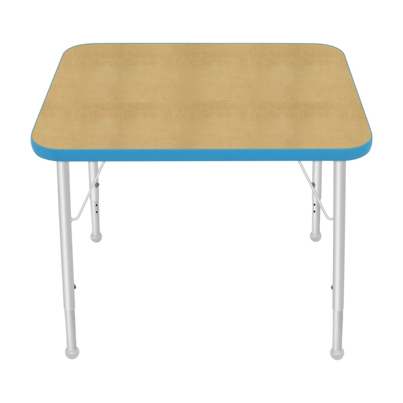 24" X 30" Rectangle Table - Top Color: Maple, Edge Color: Bright Blue